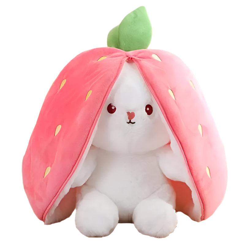 Transforming Rabbit Pillow Strawberry Plush Toy