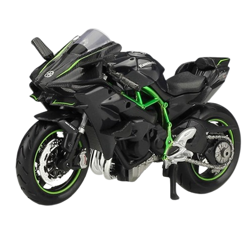 Motorcycle Diecast Alloy Model Toy Black Ninja H2R Motorbike Detachable Collection