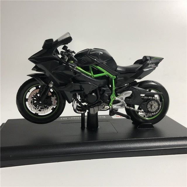 Motorcycle Diecast Alloy Model Toy Black Ninja H2R Motorbike Detachable Collection